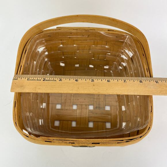 Peterboro Basket Co Napkin Basket with Stiff Swing Handle and Liner - Picture 6 of 8